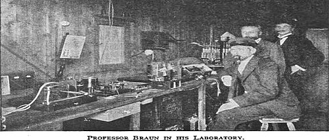 Der Physiker Ferdinand Braun in seinem Labor