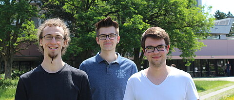 Vortragende von links nach rechts: Moritz Dorband, Tobias Kehrer, Manuel Graf
